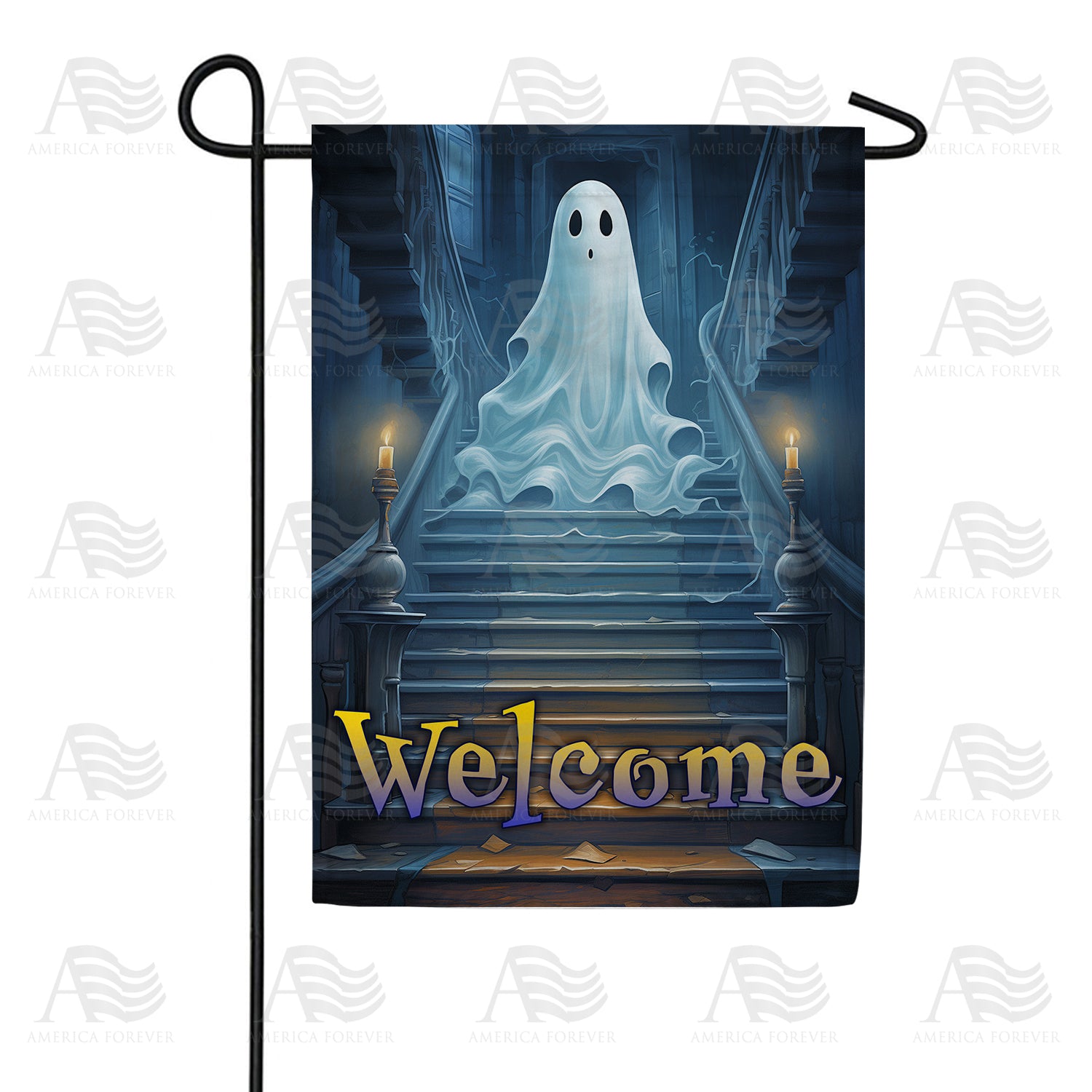 Welcome To The Haunted House Double Sided Garden Flag