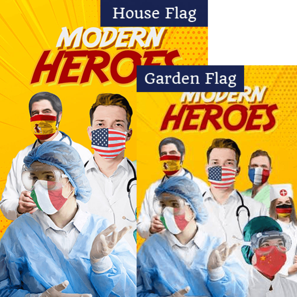 A World Of Heroes Flags Set (2 Pieces)