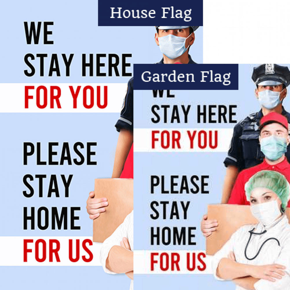 Help Us By Staying Home Flags Set (2 Pieces)