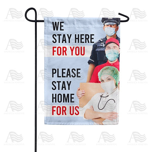 Help Us By Staying Home Double Sided Garden Flag