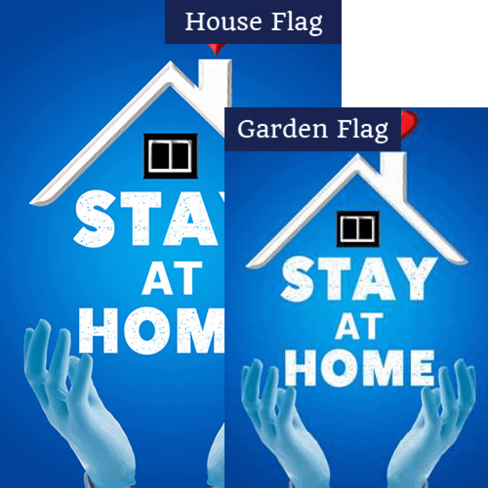 Stop Virus, Stay Home Flags Set (2 Pieces)