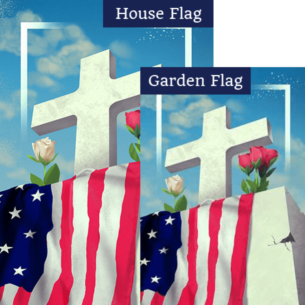 Patriotic Memorial Flags Set (2 Pieces)