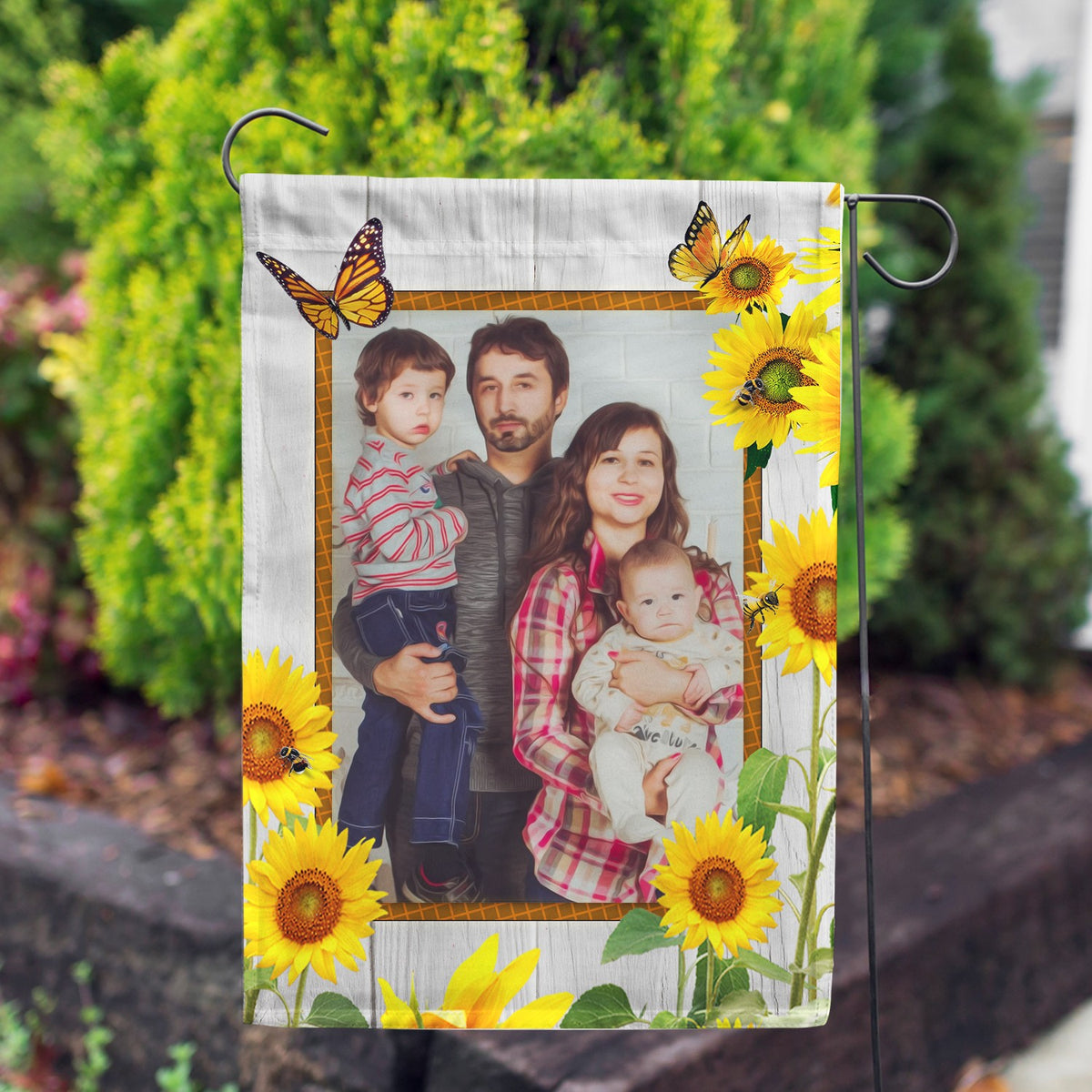 Personalized Country Sunflowers Garden Flag