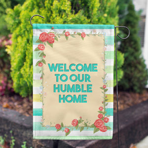 Personalized Watercolor Stripes Message Garden Flag
