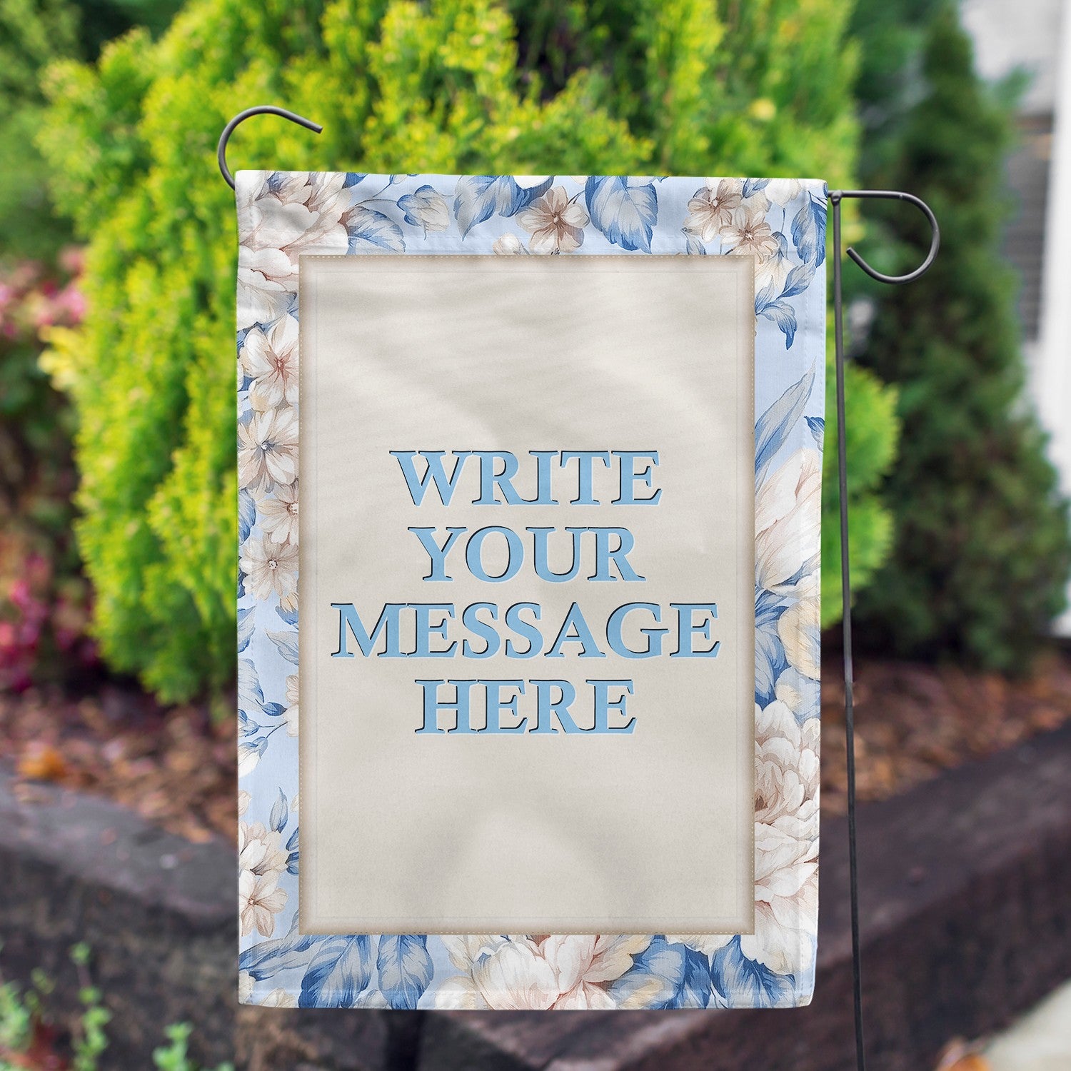 Personalized Old Fashion Flowers Message Garden Flag