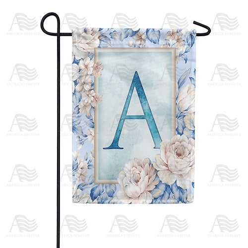 Old Fashion Flowers Monogram Double Sided Garden Flag