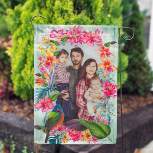 Personalized Island Flowers Garden Flag
