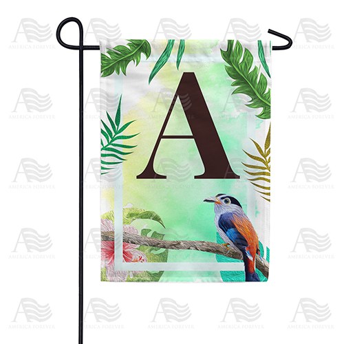 Tropical Bird Monogram Double Sided Garden Flag