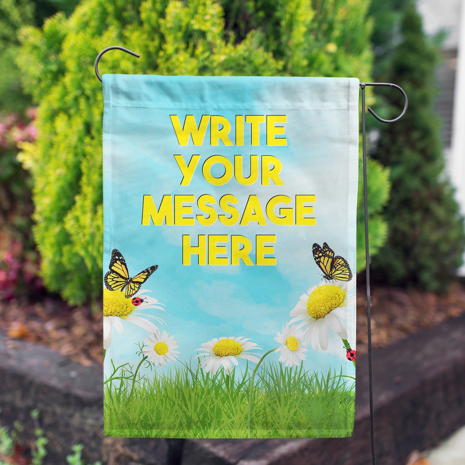 Personalized Loves Me, Loves Me Not Message Garden Flag