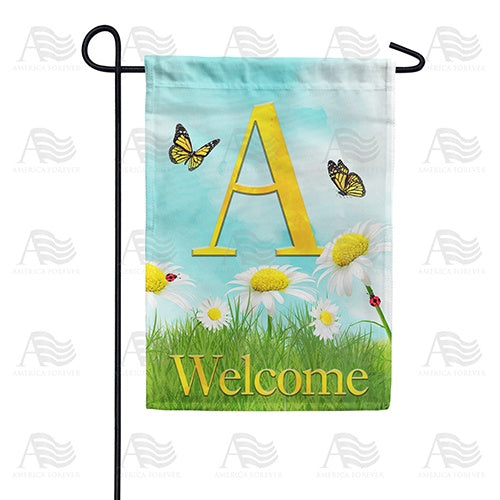 Loves Me, Loves Me Not Monogram Double Sided Garden Flag