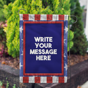 Personalized All American Old Wood Message Garden Flag