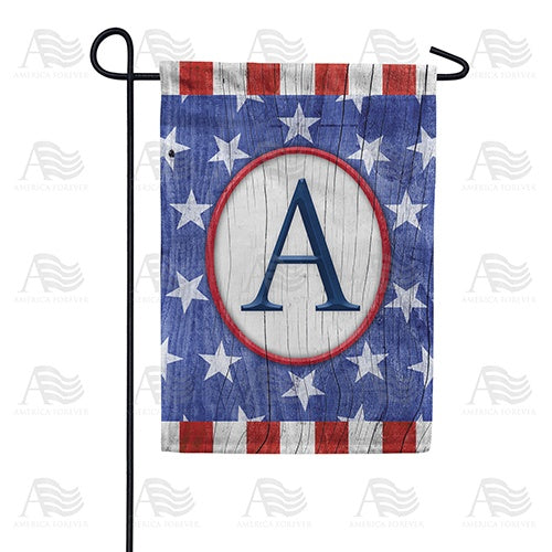 All American Old Wood Monogram Double Sided Garden Flag