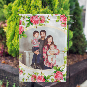 Personalized Country Roses Garden Flag