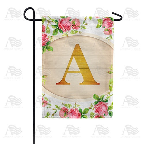 Country Roses Monogram Double Sided Garden Flag