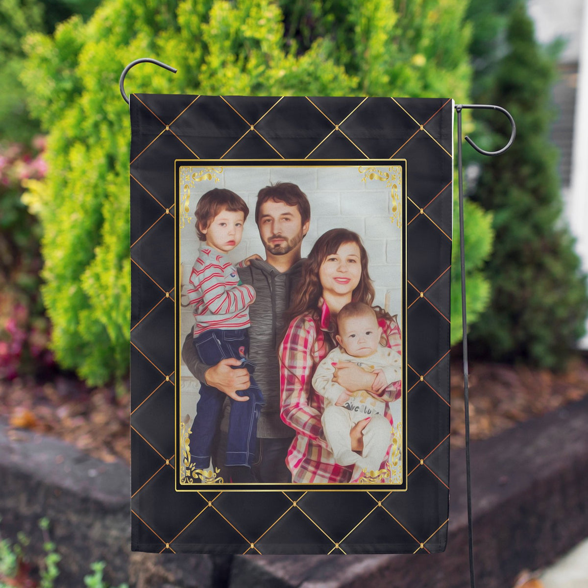 Personalized Quilted Royalty Garden Flag