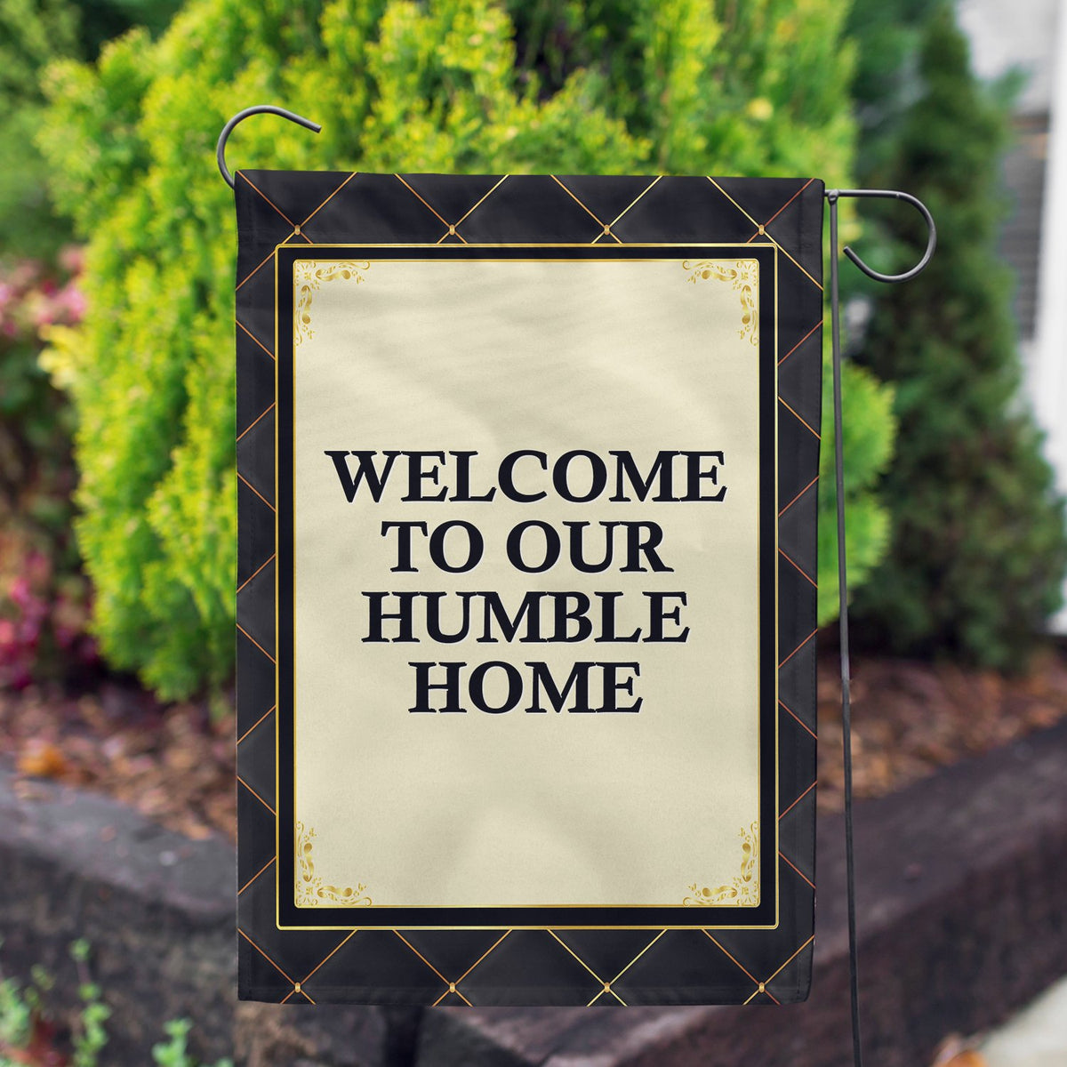 Personalized Quilted Royalty Message Garden Flag