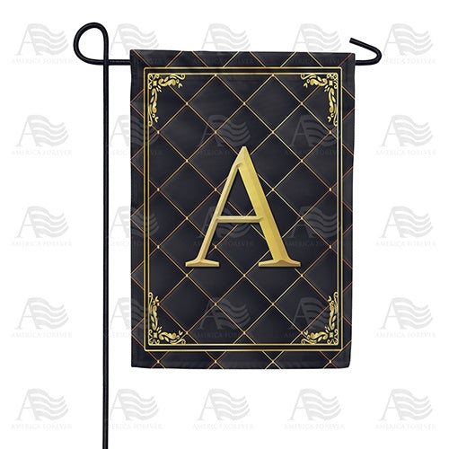 Quilted Royalty Monogram Double Sided Garden Flag