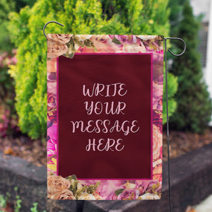 Personalized Rosie Pink Message Garden Flag