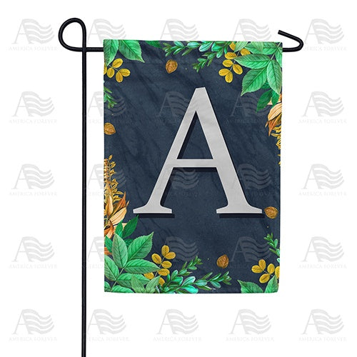 Fern On Slate Monogram Double Sided Garden Flag