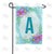 Cosmos On Blue Wood Monogram Double Sided Garden Flag