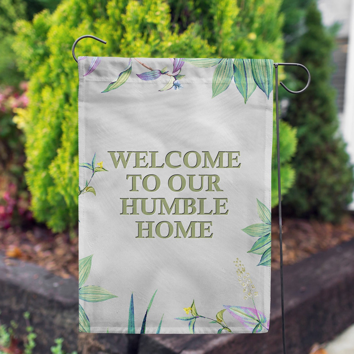 Personalized Simply Leaves Message Garden Flag