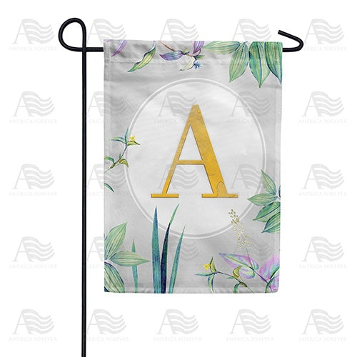 Simply Golden Monogram Double Sided Garden Flag