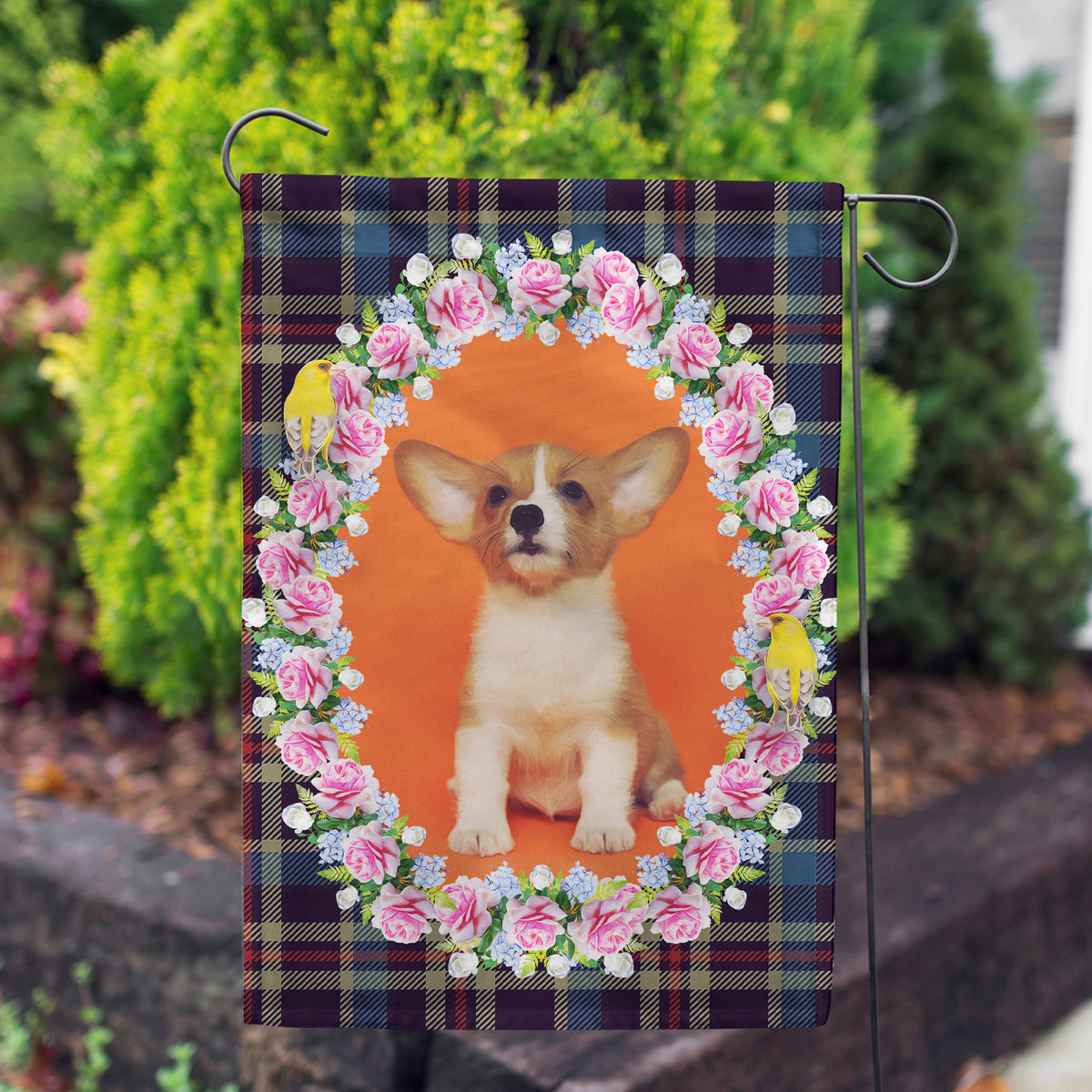 Personalized Burst Of Pink Garden Flag