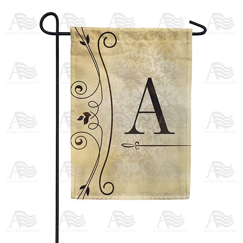 Fancy Scroll Monogram Double Sided Garden Flag