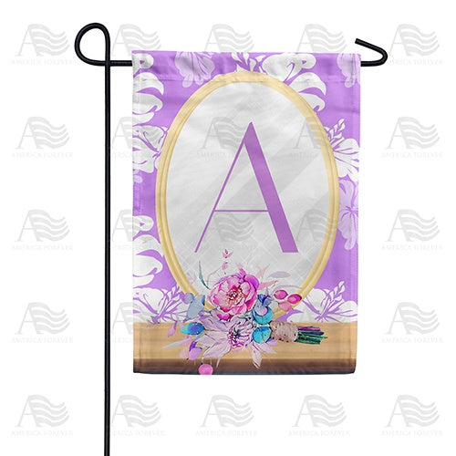 Purple Reflection Monogram Double Sided Garden Flag