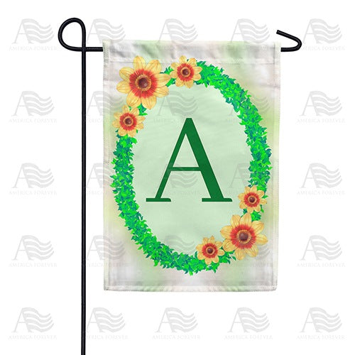Green Ivy Monogram Double Sided Garden Flag