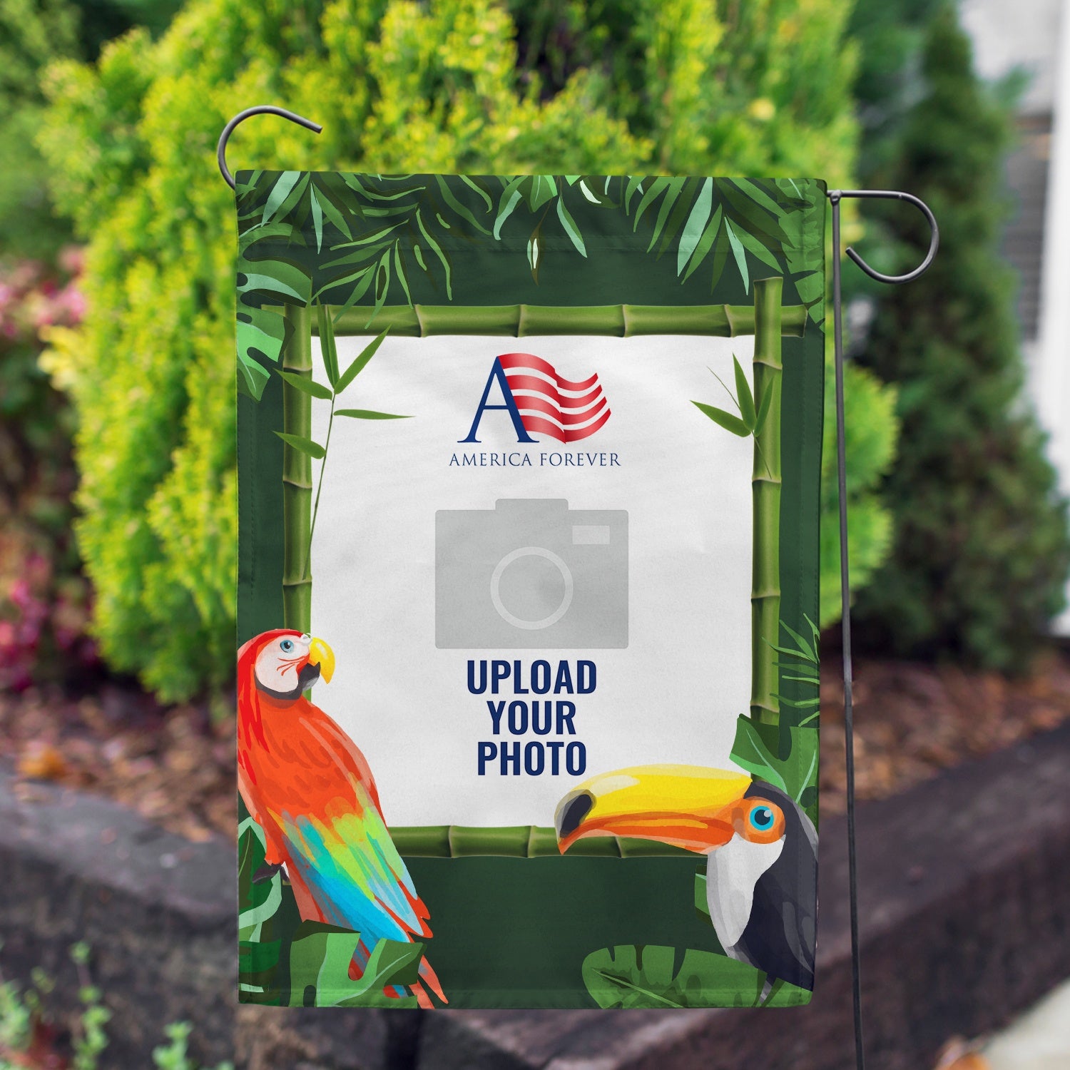 Personalized Tropical Birds Garden Flag