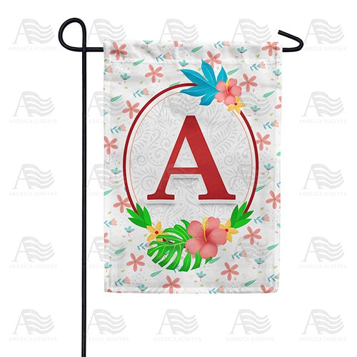 Periwinkle Petals Monogram Double Sided Garden Flag