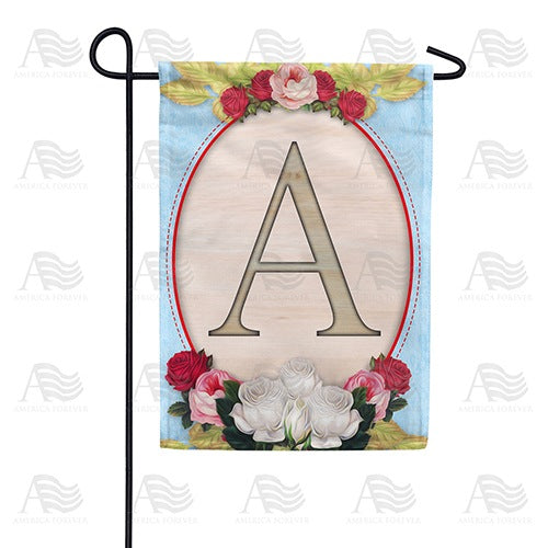 Rose Wood Monogram Double Sided Garden Flag
