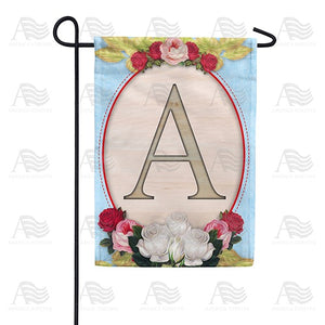 Rose Wood Monogram Double Sided Garden Flag
