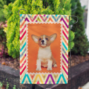 Personalized Multi Color Chevron Garden Flag