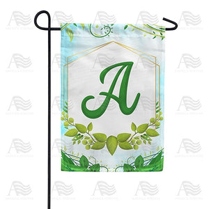Rose Greenery Monogram Double Sided Garden Flag