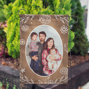 Personalized Bronze Floral Garden Flag