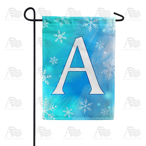 Snowflakes Monogram Double Sided Garden Flag