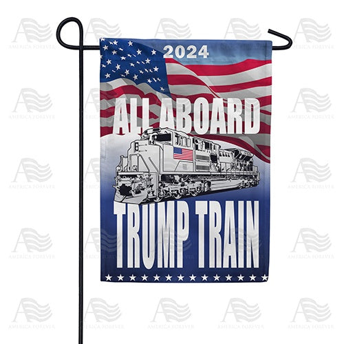All Aboard the Trump Train Double Sided Garden Flag