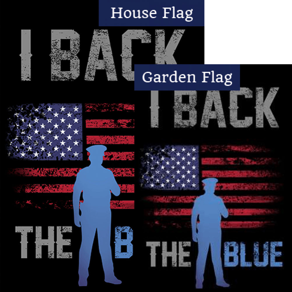 I Back the Blue Double Sided Flags Set (2 Pieces)