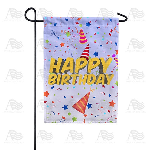Happy Birthday Surprise Double Sided Garden Flag