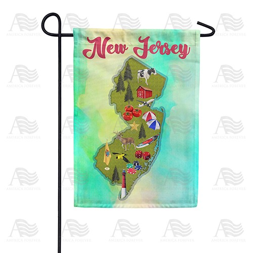 New Jersey-Beaches, Casinos & More Double Sided Garden Flag