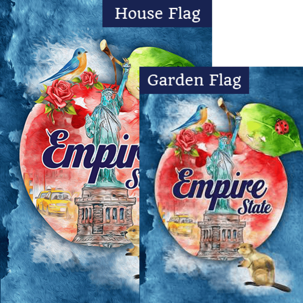 New York, The Empire State Double Sided Flags Set (2 Pieces)