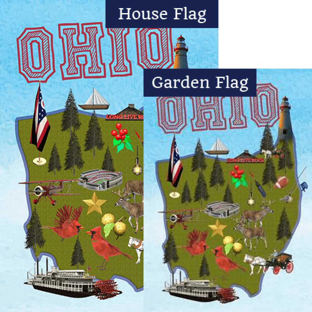 So Much to do in Ohio Double Sided Flags Set (2 Pieces)