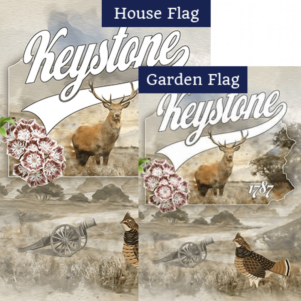 Pennsylvania, The Keystone State Double Sided Flags Set (2 Pieces)