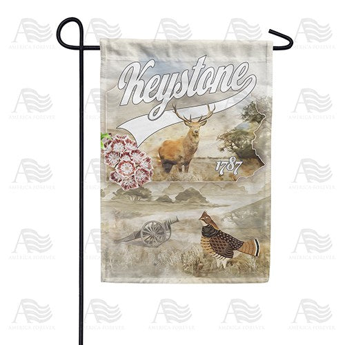 Pennsylvania, The Keystone State Double Sided Garden Flag