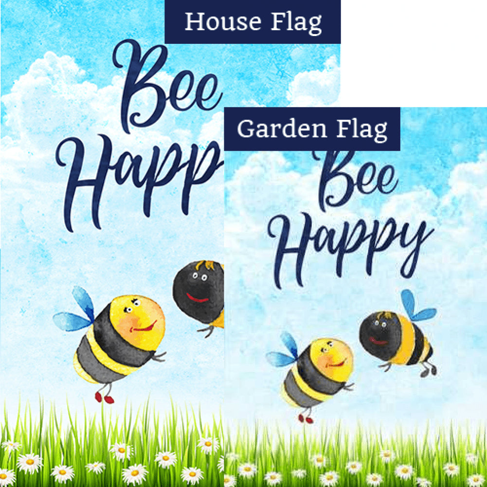 The Buzz Is Bee Happy! Double Sided Flags Set (2 Pieces)