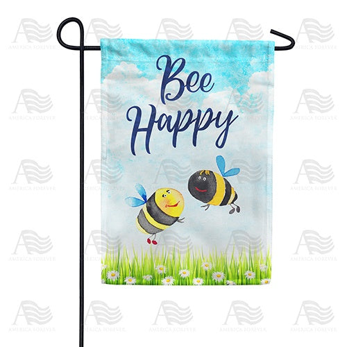 The Buzz Is Bee Happy! Double Sided Garden Flag