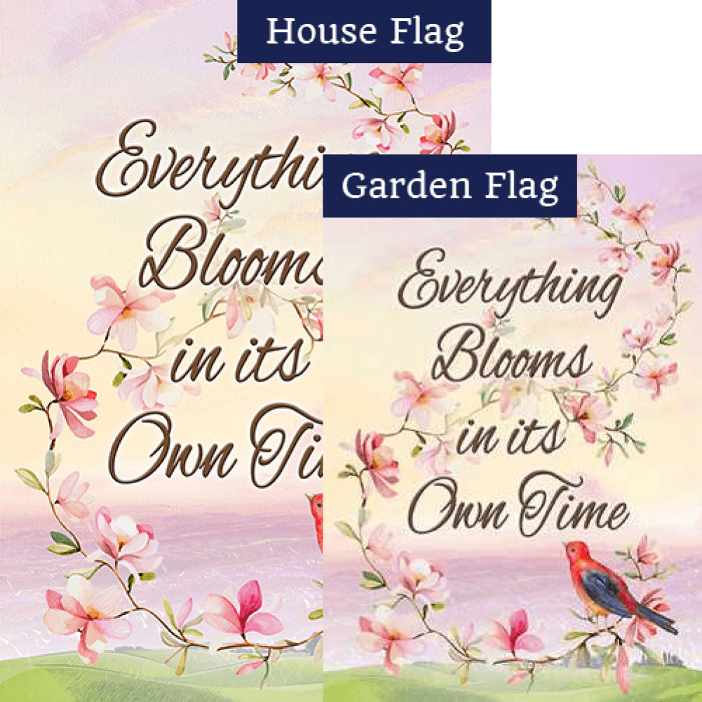 Your Time To Bloom Will Come! Double Sided Flags Set (2 Pieces)