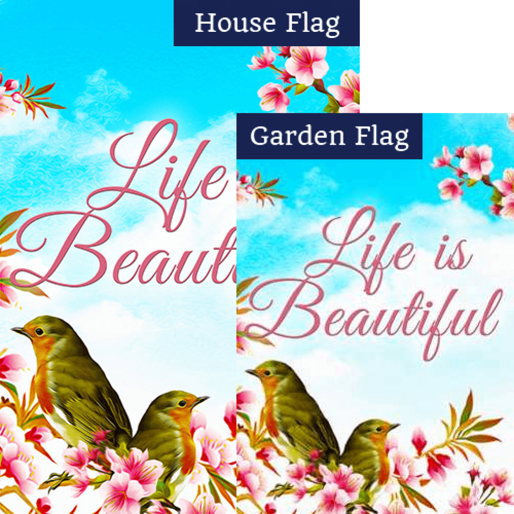 Life Is Beautiful Double Sided Flags Set (2 Pieces)